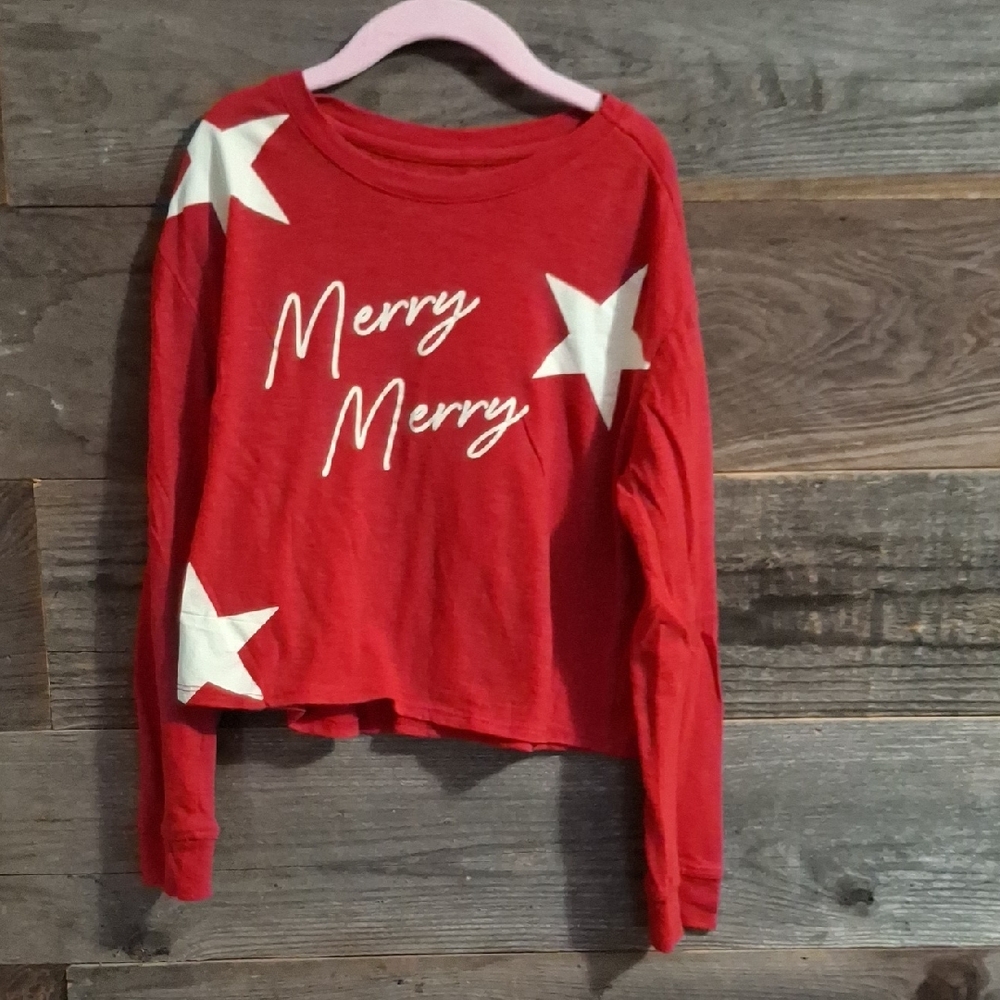 Epic Threads Red Long Sleeve Tee with White Stars D